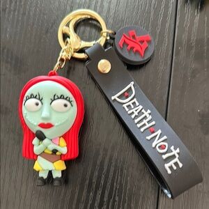 Disney nightmare before Christmas Sally Death note silicone keychains​